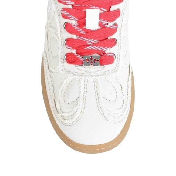 Ganni Textured White Sneakers With Red Laces - NWT - Picture 4 of 5
